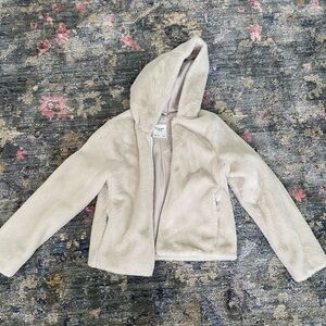 Abercrombie & Fitch Faux Fur zip up jacket cream
